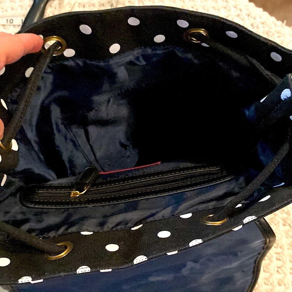 MINT Authentic Tommy  Hilfiger Backpack LARGE Black with White Polka Dots NWOT - Picture 10 of 16